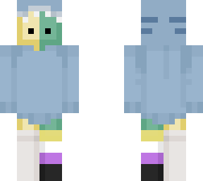 half green half yellow wearing a shark hoodie