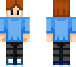 man with blue shirt