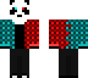 half red half blue panda