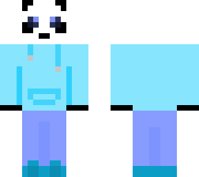 panda in blue