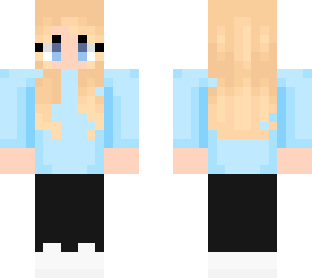 Blonde girl, blue shirt | Minecraft Skin