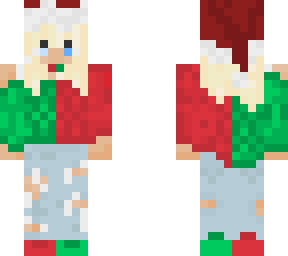 green and red sweater girl
