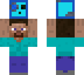 steve and blue slime