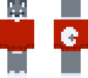 .red sweater.