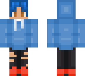 blue hoodie up