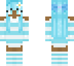 girl in blue and white striped dress <3