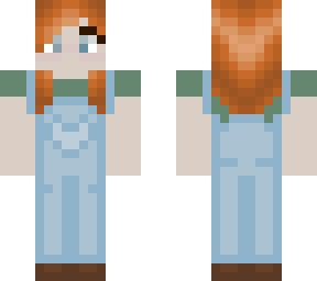 redhead in overalls