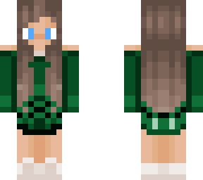green skirt girl