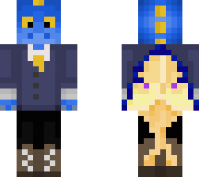 blue dragon in a suit with pixie wings
