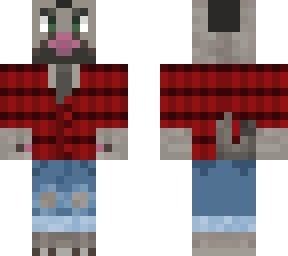 fursona in flannel and jeans
