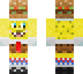 spongebob with burger by r