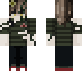 green with black pants