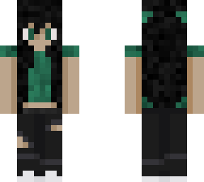 green with black hair