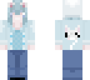 blue cute cat girl skin