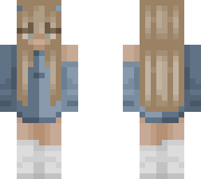 blue two-toned off-shoulder top girl