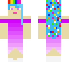 fading purple dress w rainbow confetti hair