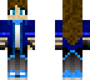 blue girl brown hair