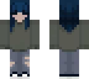 comfy grunge+blue hair-lexiicow