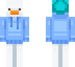 goose with a hoodie and beanie