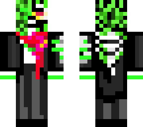 emerald skeleton in a suit