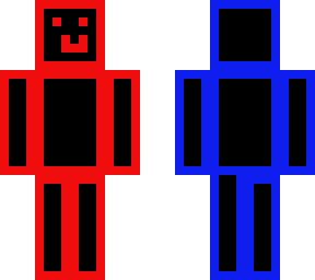 red and blue
