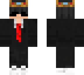 Cool boy with black glasses and crown | Minecraft Skin