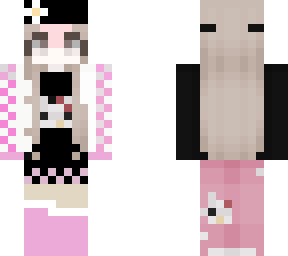 cute girl wearing aesthetic pink sweater~