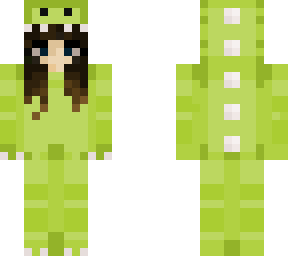 girl in dino oodie