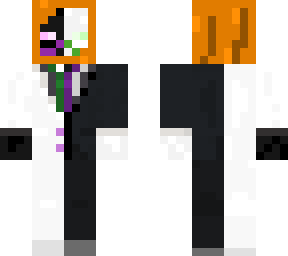split enderman with a pumkin