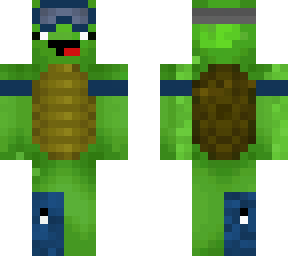 swim suit turtle with two pixel eyes