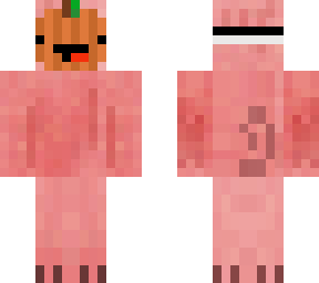 pig with a pumpkin mask
