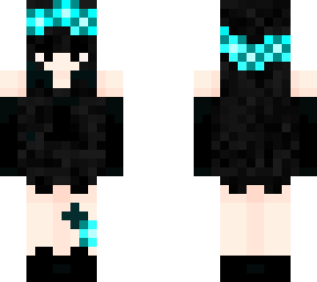 girl black dress blue flowers