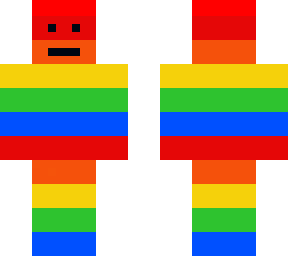rainbow lego man with eyes and mouth