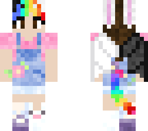 dragon/neko girl rainbow easter bunny mask