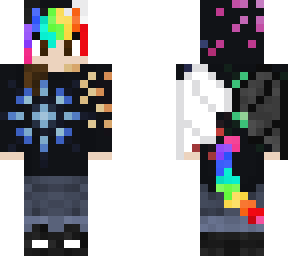 dragon/neko girl rainbow fire works hoodie