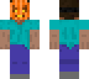 steve with pumpkin skin