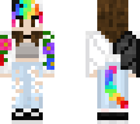 dragon/neko girl rainbow roses