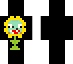 sunflower with homemade zombie face (pixel art)