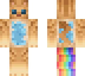 orange & blue poptart cat
