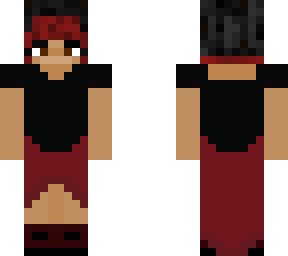 person in a black and red dress
