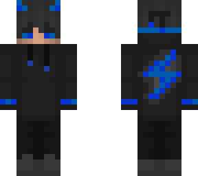 blue and black hoodie neon flash bolt