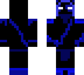 white eyes, blue hooded