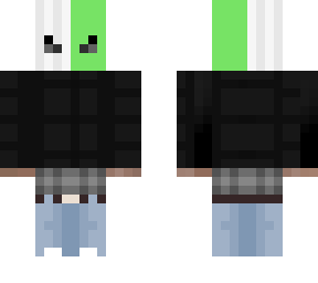 green and white mask