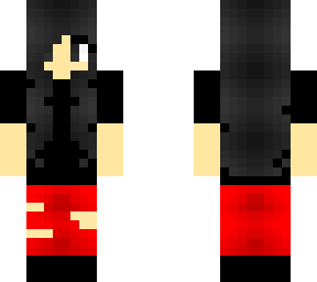female - casual red n black outfit - ripped pants