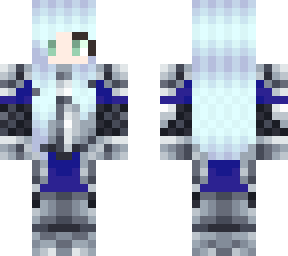 aqua haired knight girl 1