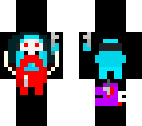 he's right behind me isn't he (among us pixel art)