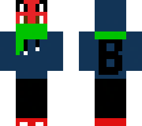 blue hoodie and green scarf