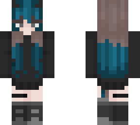blue brown grey hair girl