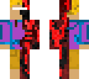 burned purple and blue hoodie guy