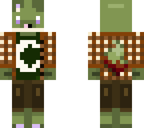 green fox/dog with clothes skin